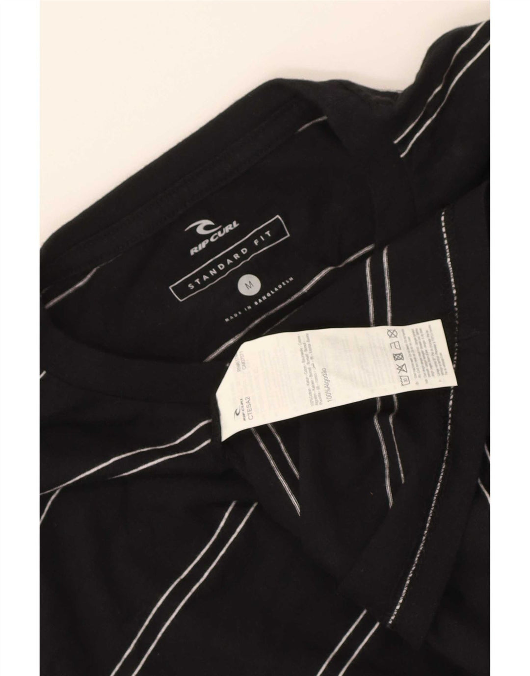 Rip Curl Camiseta masculina de ajuste padrão Top médio de algodão listrado preto