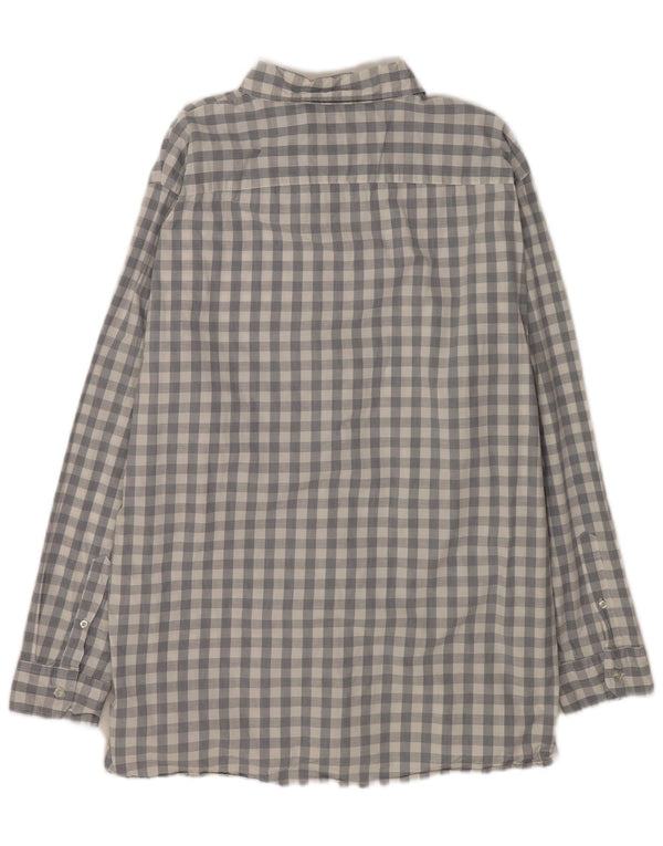 Camisa masculina Lee Regular Fit 2XL algodão xadrez cinza