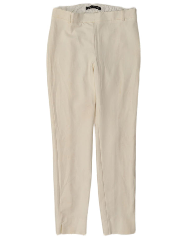Calça feminina casual skinny Zara pequena W26 L26 branco
