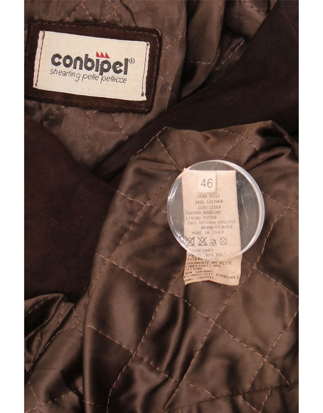 Sobretudo feminino de camurça Conbipel IT 46 grande couro marrom