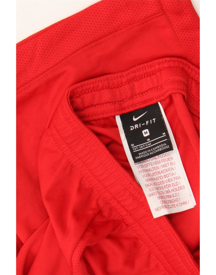 Shorts esportivos Nike Boys Dri Fit 10-11 anos médio vermelho poliéster