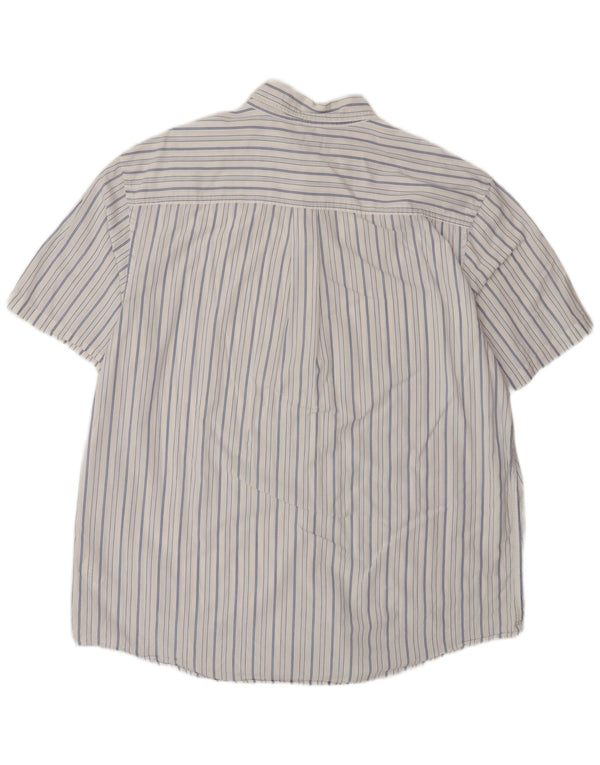 Camisa masculina de manga curta Timberland 2XL algodão listrado branco