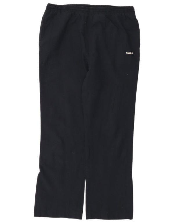 Calça de treino feminino Reebok US 12 grande poliéster azul marinho