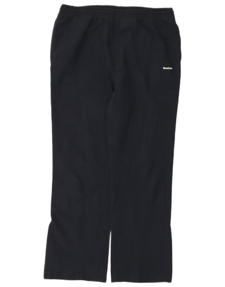 Calça de treino feminino Reebok US 12 grande poliéster azul marinho