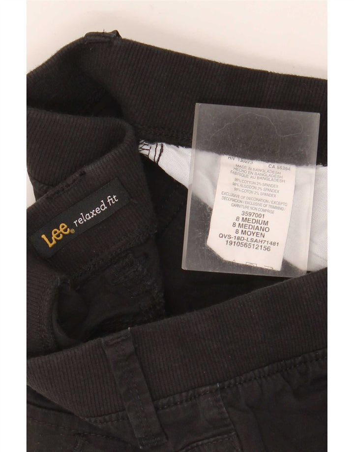 Shorts cargo feminino Lee com ajuste relaxado EUA 8 médio W30 algodão preto