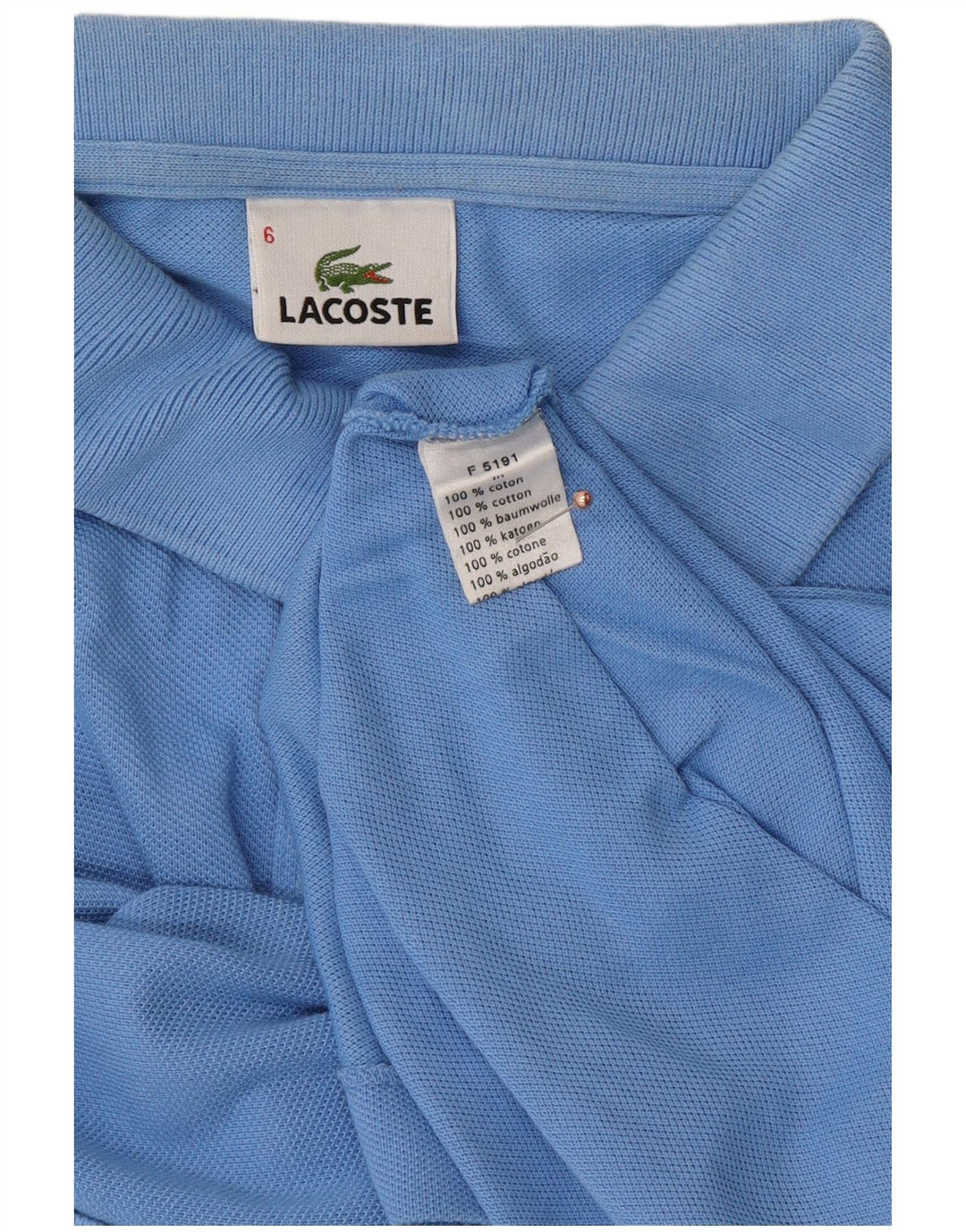 Camisa polo masculina LACOSTE tamanho 6 XL algodão azul