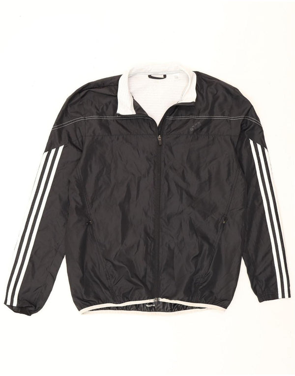 Adidas Mens Treino Top Jaqueta Médio Preto Colorblock Poliéster
