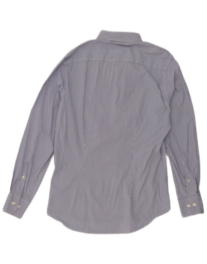 Fred Perry Camisa masculina slim fit médio azul listrado algodão clássico