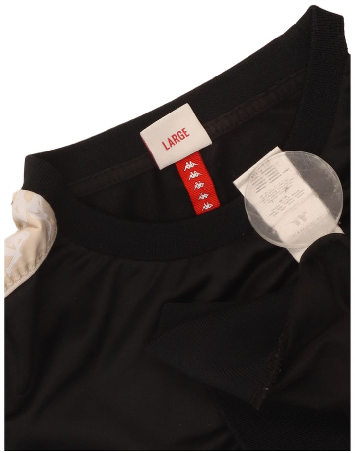 Kappa moletom feminino cropped com estampa gráfica UK 14 grande bloco colorido preto