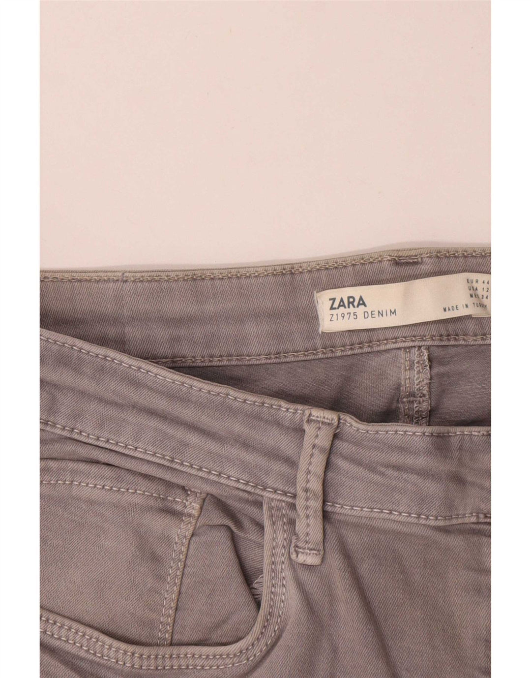 Zara Jeans Slim Feminino EU 44 XL W34 L27 Cinza