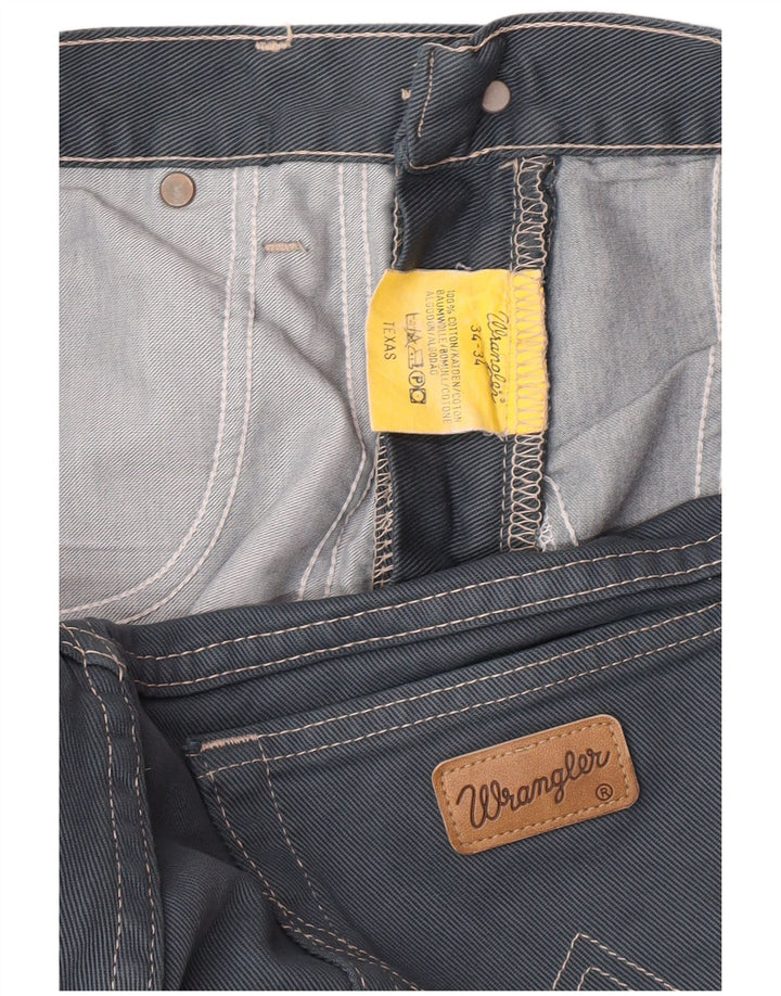 Wrangler Masculino Texas Straight Jeans W34 L34 Cinza Algodão