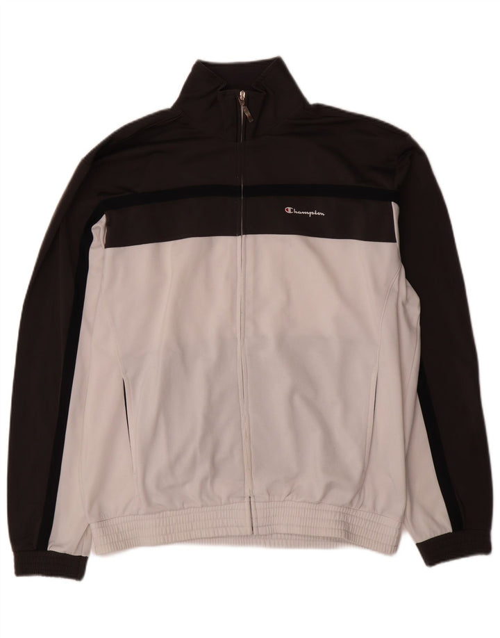 Jaqueta masculina Champion de poliéster grande colorblock preto