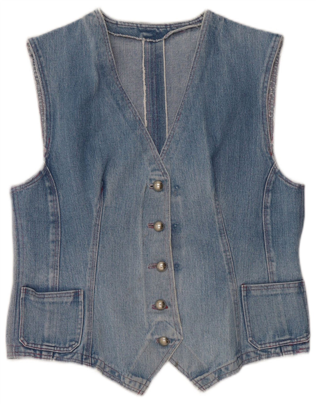 Colete jeans feminino vintage UK 14 azul médio