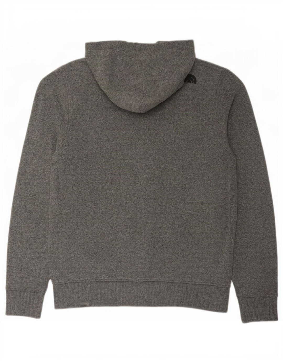 Suéter masculino com capuz e zíper The North Face algodão cinza médio