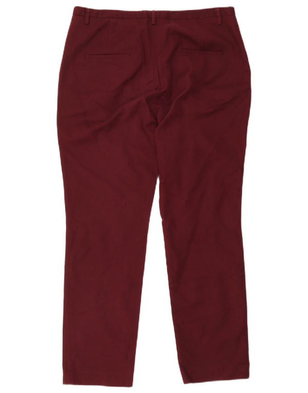 Zara Calça Chino Feminina Cintura Alta Slim EU 44 XL W34 L28 Borgonha