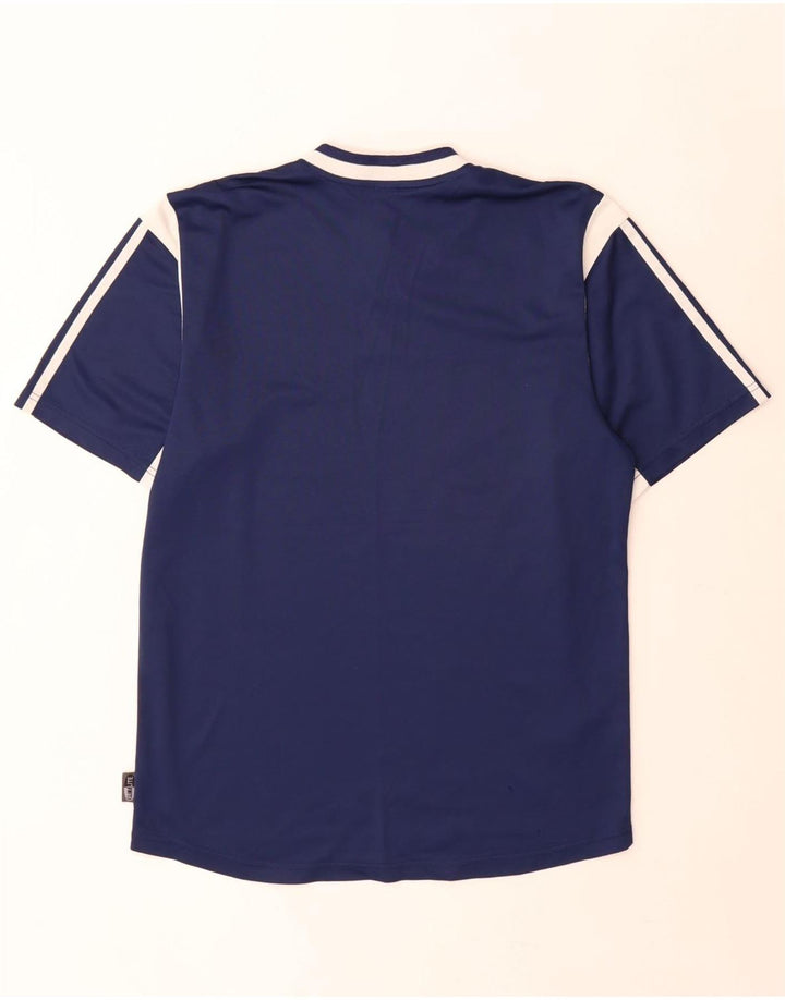 Adidas Masculino Climalite Camiseta Top Pequeno Azul Marinho Colorblock Poliéster