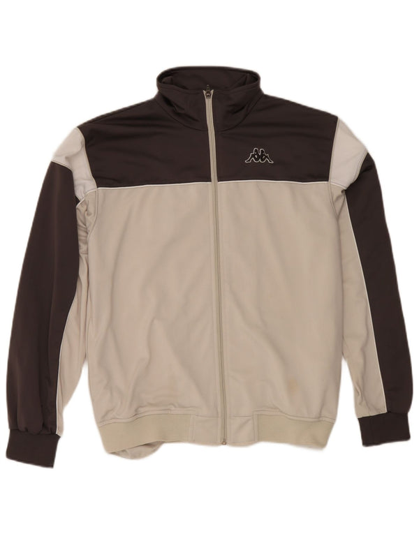 Kappa Mens Tracksuit Top Jacket Pequeno Poliéster Off White Colourblock