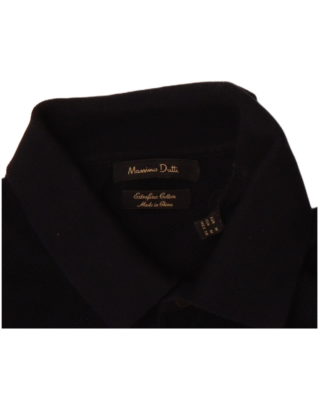 Camisa polo masculina Massimo Dutti média azul marinho