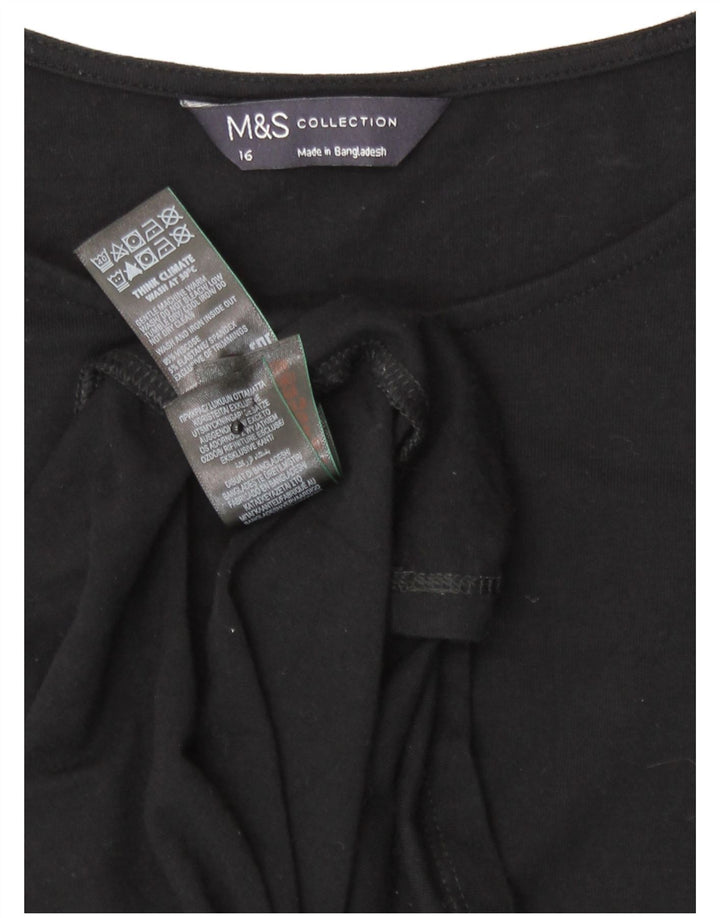 Vestido maxi feminino Marks & Spencer Reino Unido 16 grande viscose preta