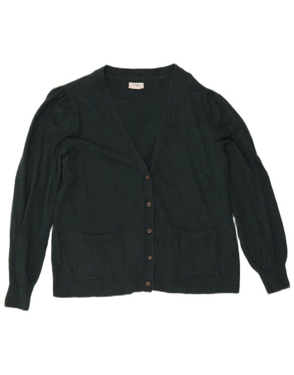 Suéter Cardigan Feminino Fat Face UK 18 XL Algodão Verde