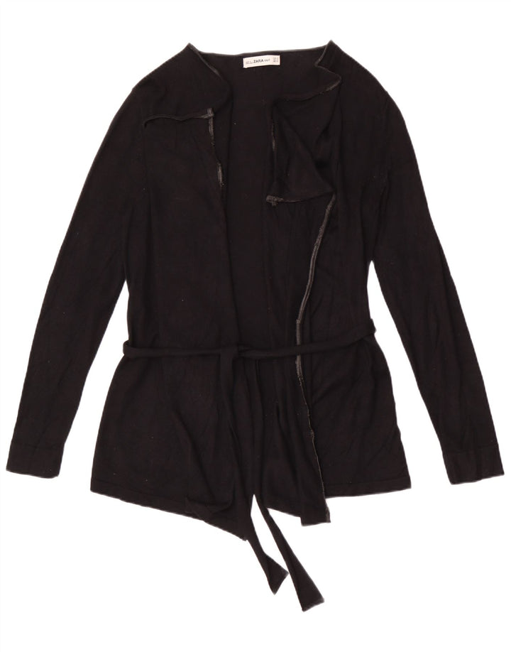 Suéter cardigã feminino grande da Zara Reino Unido 14 viscose preta média