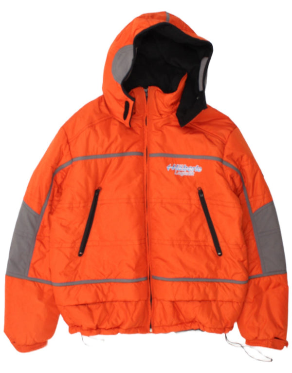 Jaqueta acolchoada masculina Diadora UK 40 grande laranja Colourblock poliamida