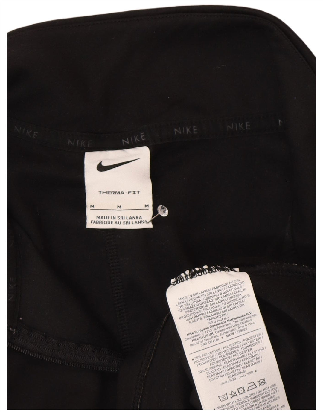 Nike Womens Therma-Fit Zip Neck Pullover Treino Top Reino Unido 14 Médio Preto