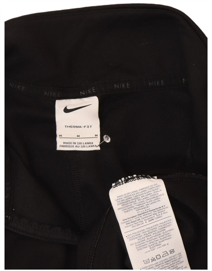 Nike Womens Therma-Fit Zip Neck Pullover Treino Top Reino Unido 14 Médio Preto