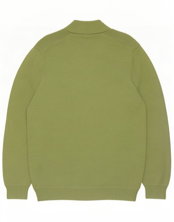 Suéter masculino Massimo Dutti com zíper e gola grande verde