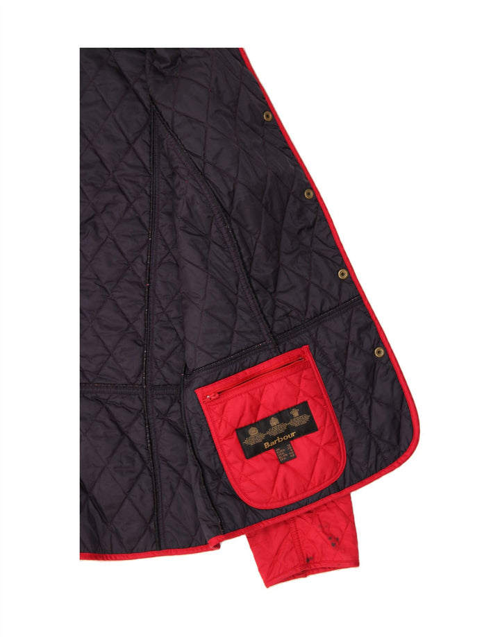 BARBOUR Womens Quilted Jacket UK 12 Medium Red Vintage Barbour and Second-Hand Barbour from Messina Hembry 