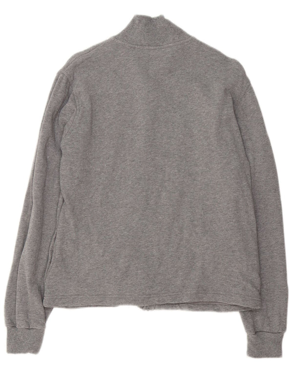 Jaqueta feminina Fila Tracksuit Top UK 14 grande algodão manchado cinza