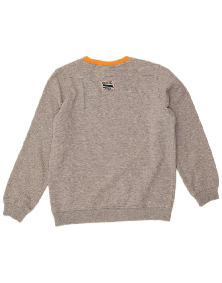 ADIDAS Meninas Graphic Sweatshirt Jumper 11-12 Anos Cinza Algodão Flecked