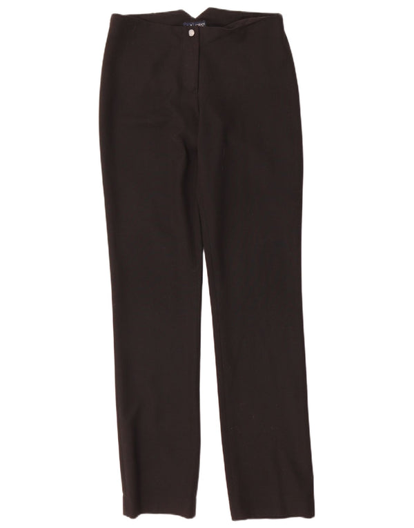 Armani Jeans Mulher Calça Chino Reta Reino Unido 10 Pequeno W28 L32 Preto