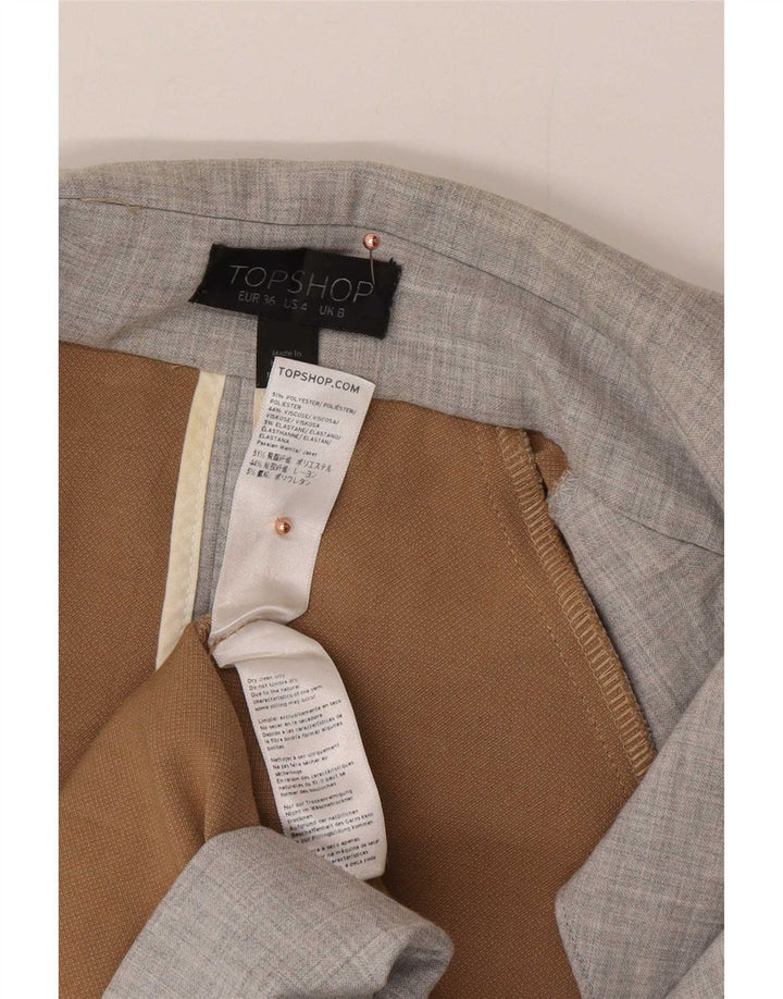 Trench Coat feminino Topshop UK 8 poliéster cinza pequeno