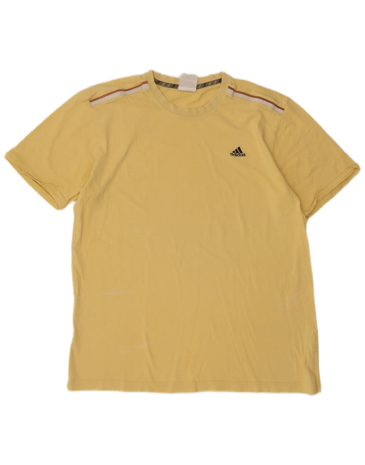 Camiseta masculina Adidas grande algodão amarelo