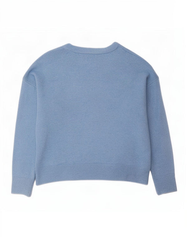 Suéter cardigã feminino grande Marks & Spencer Reino Unido 10 pequeno azul