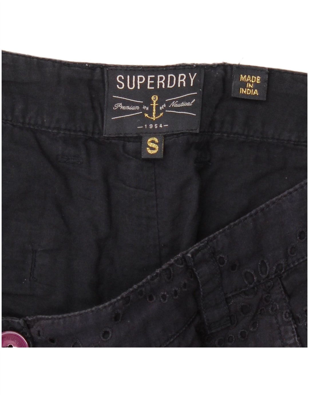 Hot Pants Feminino Superdry Pequeno W27 Azul Marinho Floral