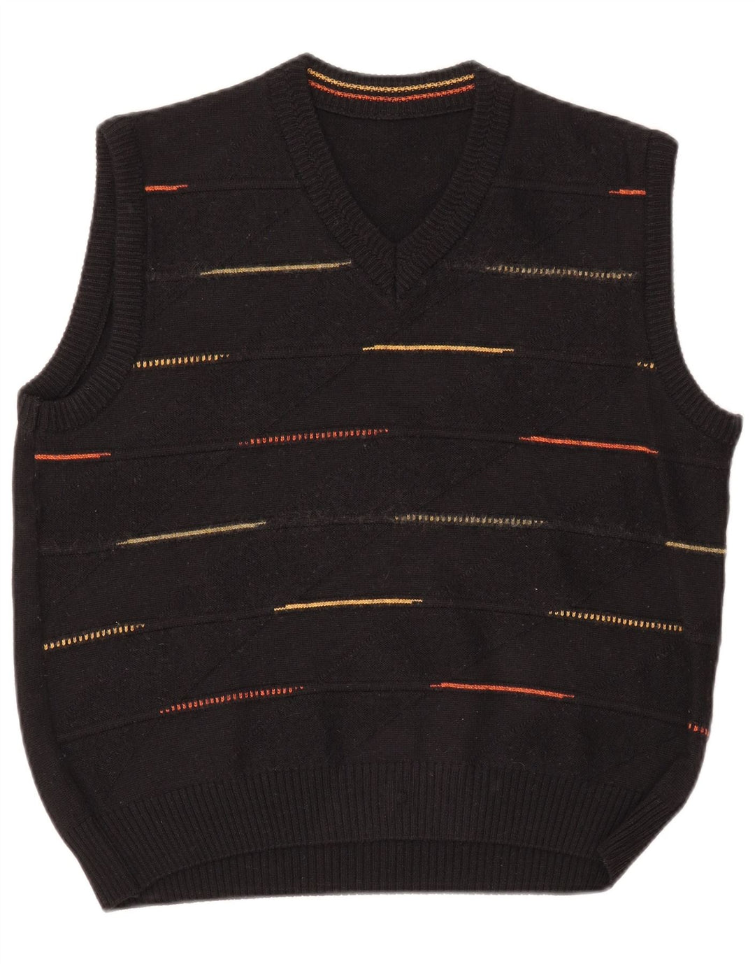 Regata feminina vintage VINTAGE UK 14 grande lã listrada preta