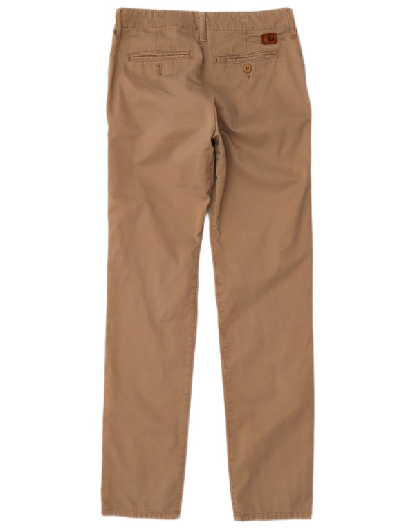 Carhartt Mens Slim Chino Calças W28 L32 Poliéster Bege