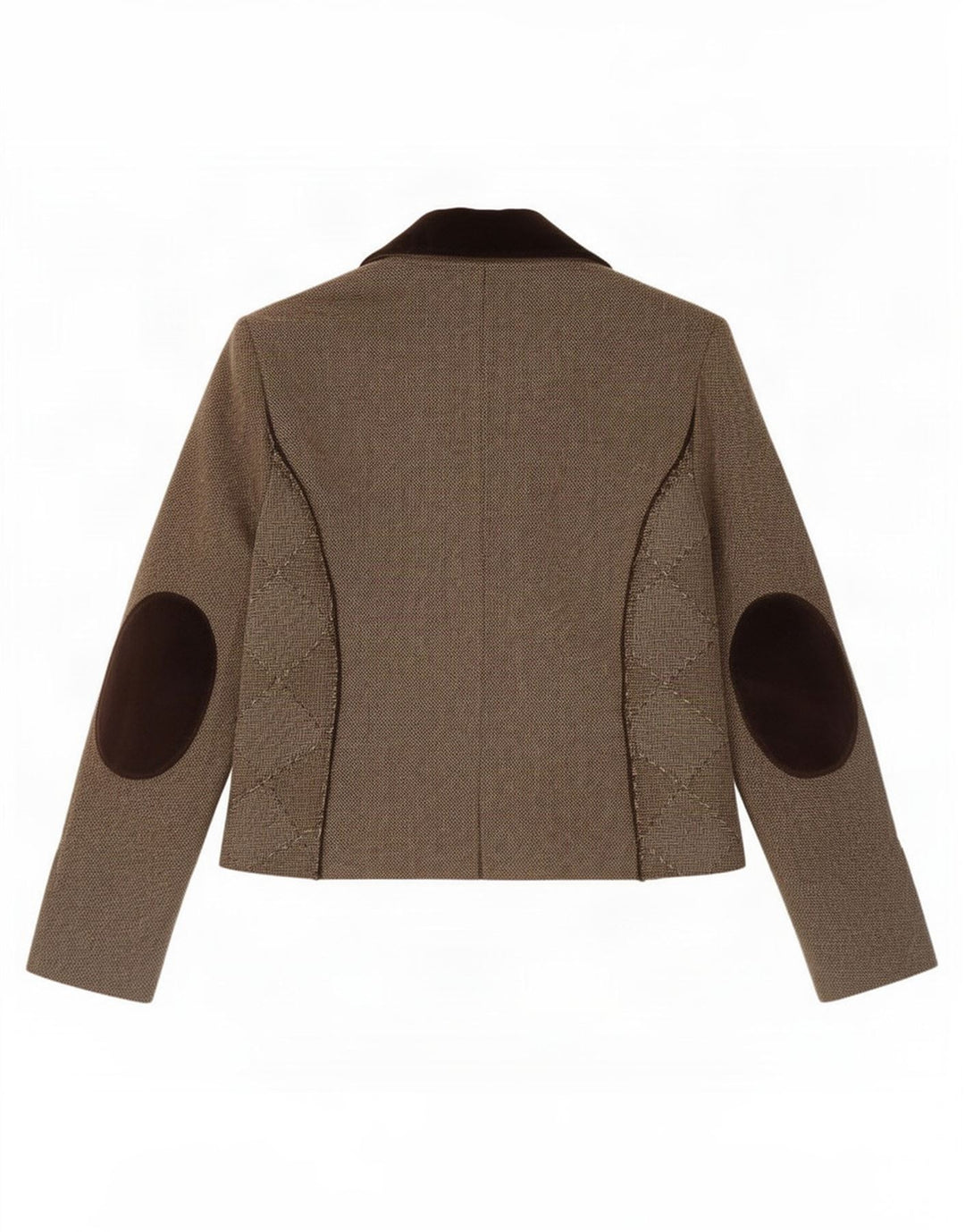 Jaqueta blazer aberta feminina Marella Reino Unido 14 grande cinza colorblock lã
