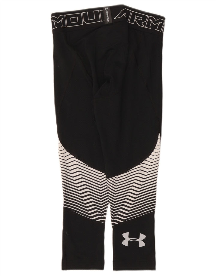 Under Armour Womens Capri Leggings UK 10 Pequeno Preto Geométrico