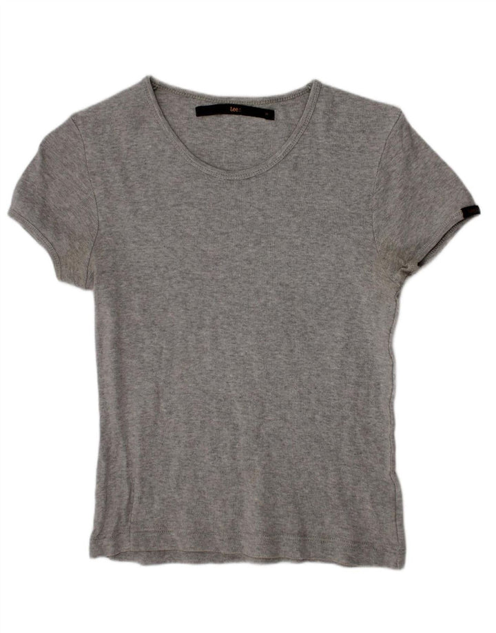 Camiseta feminina LEE UK 8 pequena cinza