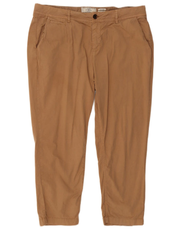 Calça cortada tingida para roupa feminina Fat Face UK 16 grande W34 L23 bege