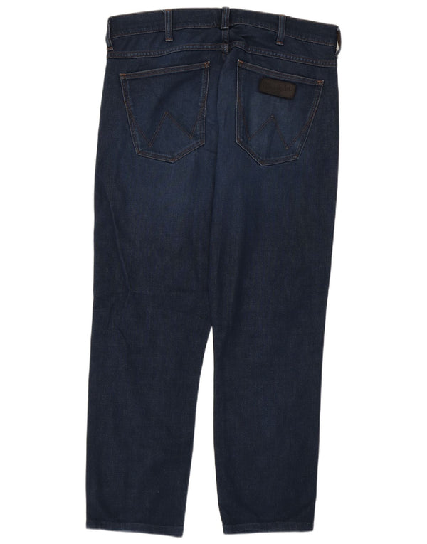 Wrangler Mens Larston Straight Jeans W32 L28 Azul Marinho Algodão