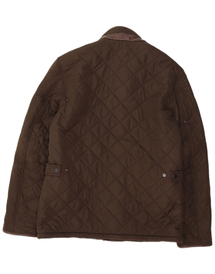 Jaqueta acolchoada masculina Barbour UK 40 grande poliéster marrom