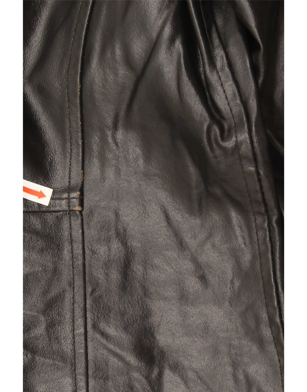 Casaco de couro feminino vintage UK 14 médio preto