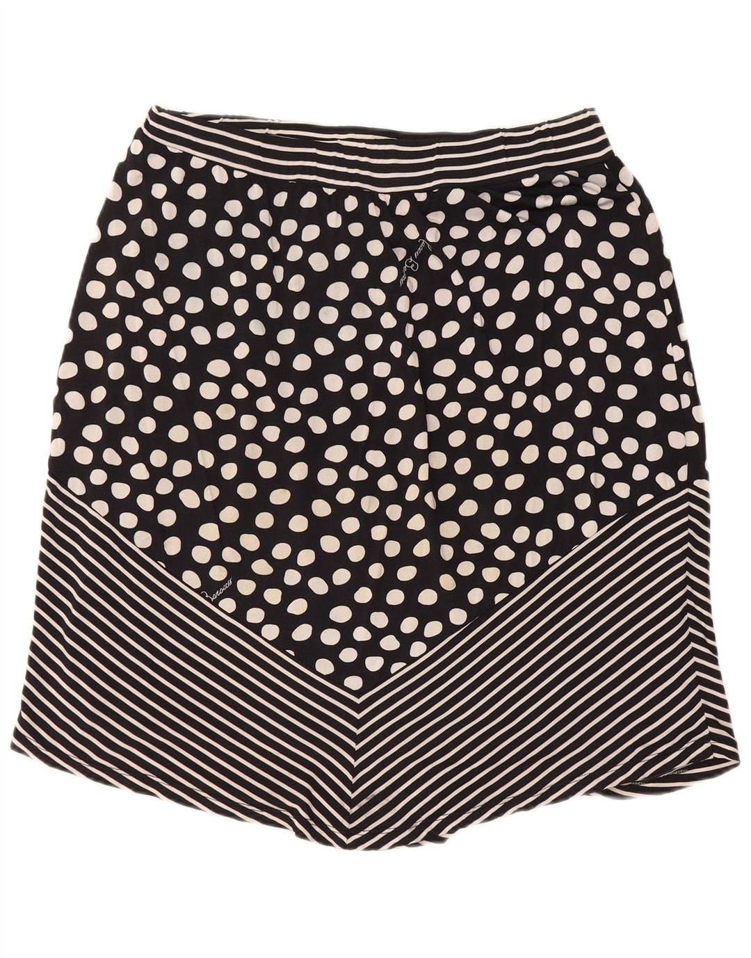 Saia midi feminina ROCCOBAROCCO UK 16 grande viscose preta manchada