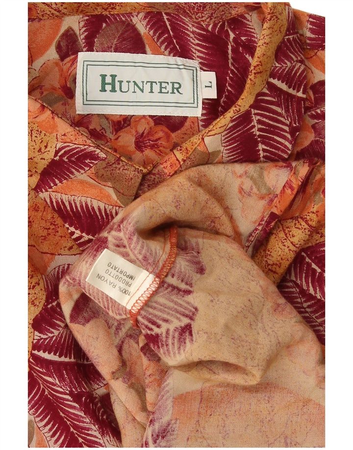 Camisa masculina Hunter grande rayon floral laranja