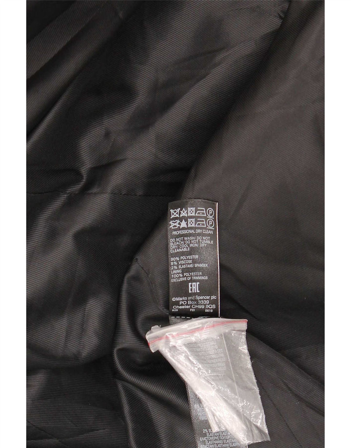 Sobretudo feminino Marks & Spencer UK 14 grande poliéster preto