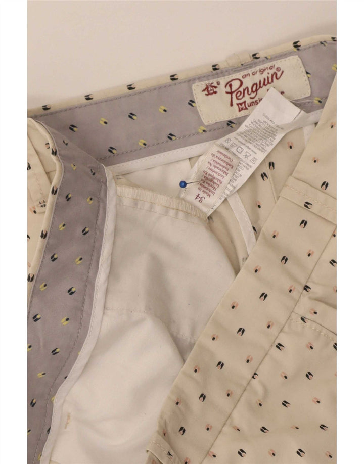 Shorts Chino masculino Penguin W34 grande algodão manchado bege